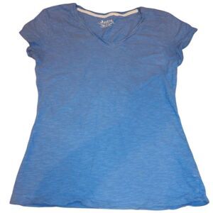 SO girls medium 7/8 100% cotton blue v-neck t-shirt